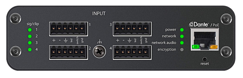 Фото SHURE ANI4IN-BLOCK Четырехканальный Dante аудиоинтерфейс