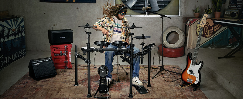 Фото Электронная ударная установка DONNER DED-200 Electric Drum Set  5 Drums 3 Cymbals