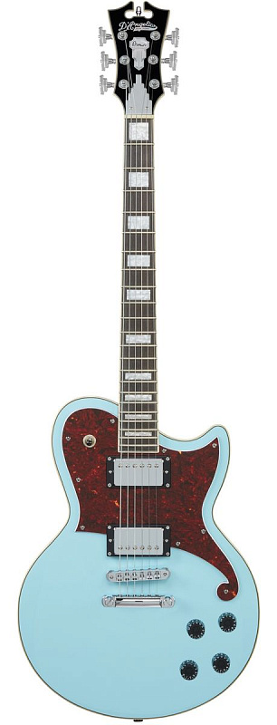 Фото Электрогитара DAngelico Premier Atlantic SB с чехлом, HH, t-o-m, цвет голубой