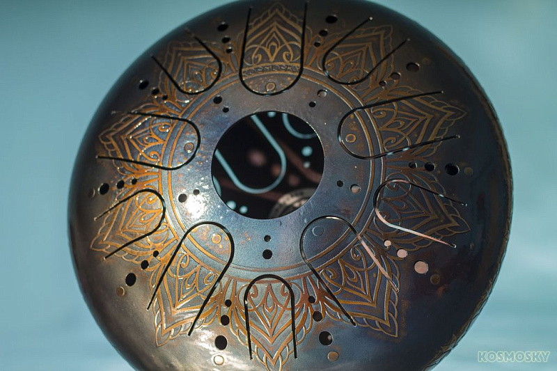 Фото KSY.30.C.e.1-2x Глюкофон 30см, полукруглые лепестки, двусторонний, гравировка "Триксель", Kosmosky