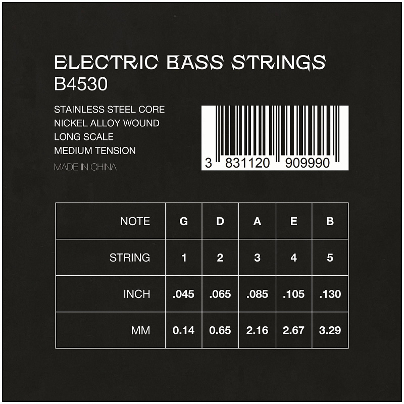 Фото Струны для бас-гитары VESTON B 4530