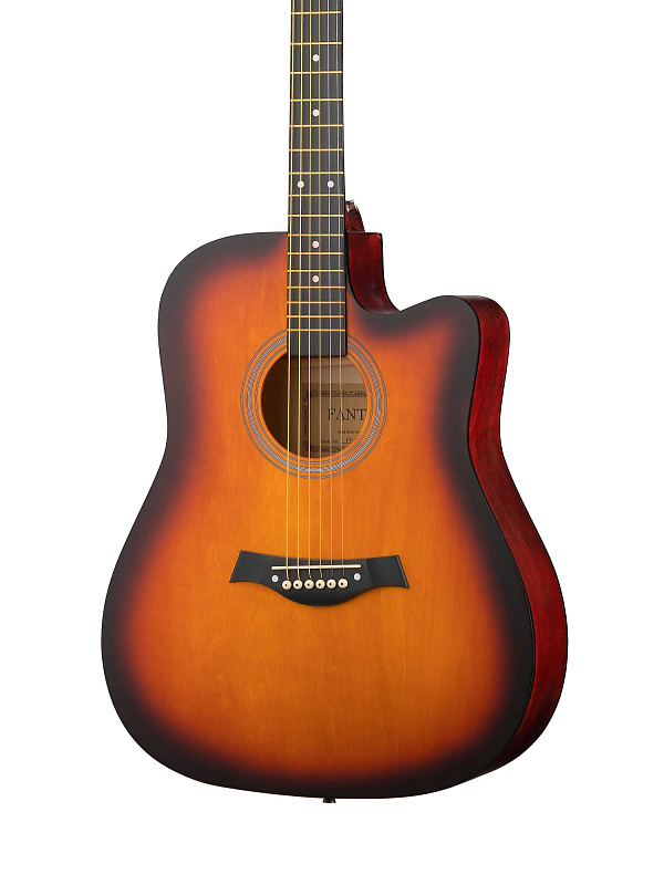 Фото FT-221-3TS Акустическая гитара 41", с вырезом, санберст, Fante