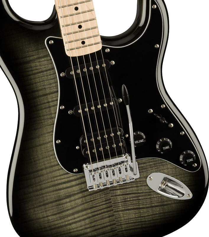 Фото Электрогитара FENDER SQUIER Affinity 2021 Stratocaster FMT HSS MN Black Burst