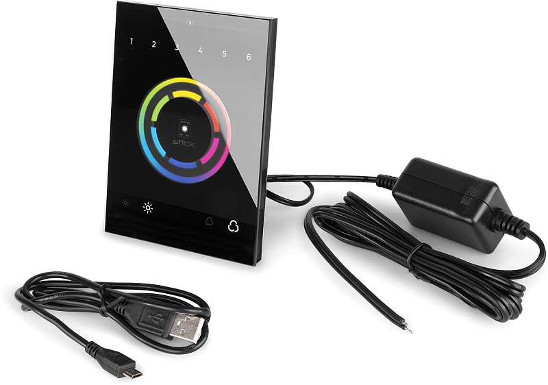 Фото DMX-интерфейс с сенсорной панелью для управления архитектурным или сценическим освещением SUNLITE STICK-CW4 (white / белый)