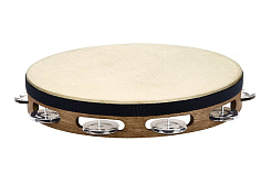 TAH1WB Traditional Тамбурин 10", с кожей, 1 ряд бубенцов, коричневый, Meinl