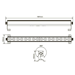 Линейный LED светильник сценических эффектов STAGE4 BARTONE 16x10XWAU