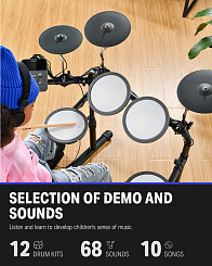 Электронная ударная установка DONNER DED-70 5 Drums 3 Cymbals